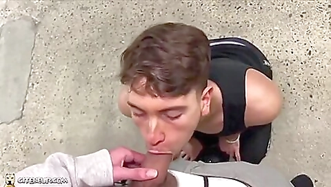 Shower working by a huge cock