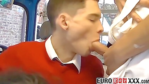 Sexy young brunette hair with a hard dick