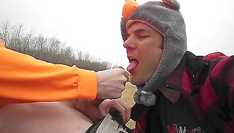 Slutty slut chestnut fuck with a dildo and cum