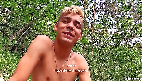 Hot blonde fucked by two guys